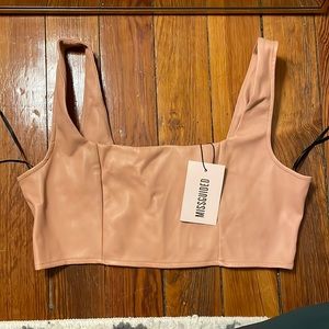 NWT missguided faux leather crop top